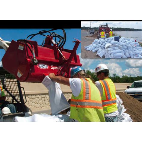 sand bag attachment for skid steer|ezspotur sand bagger.